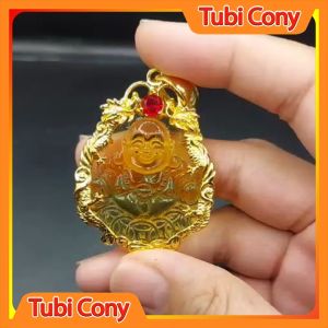 Mặt dây chuyền di lạc vàng song long nhả châu M7224-136-KT Tubi Cony - Bình An - Vui Vẻ