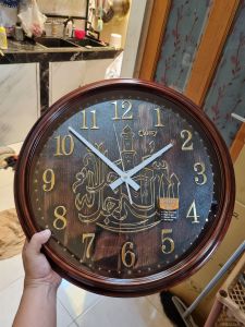 Jam dinding besar 50cm kaligrafi classy sweep silent