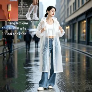 Áo Mưa Có Mũ Trùm Đầu Chống Thấm Nước Cho Nam Và Nữ Kèm Bao Phủ Giày Và Bàn Chải Vệ Sinh Giày Tiện Lợi Cho Du Lịch Cắm Trại Câu Cá Dành Cho Người Lớn