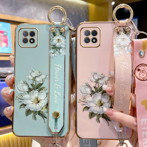 เคสโทรศัพท์ Huawei Honor X30i แบบซิลิโคน สายรัดข้อมือ ป้องกันการตกหล่น ป้องกันรอยขีดข่วน ลายดอกไม้ สำหรับผู้หญิง รุ่นใหม่ 5G