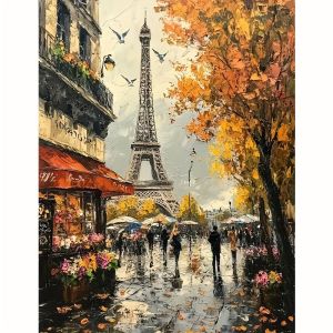Kayou | Adults Paint By Number Eiffel Tower Drawing on Canvas HandPainted Art DIY Pictures By Numbers Kit Home Decor