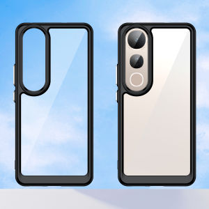 Ốp Lưng Trong Suốt Chống Sốc EUCAGR Cho Vivo V50 Lite 4G 5G - Vỏ Điện Thoại Có Khung Màu Chống Trầy Xước Với Khả Năng Chống Va Đập