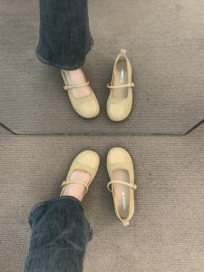 Trendy French Low Heel Ballet Dance Single Shoes Womens Footwear 2025 New Spring Thick Heel Mary Janes Evening Shoes