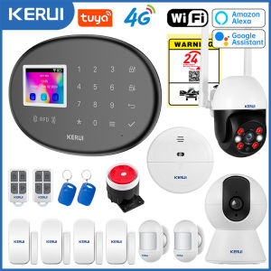 KERUI W204 Security Alarm System For Home WiFi 4G GSM Alarm Burglar 433MHz Wireless Siren Tuya Smart Motion Detector Sensor Cam