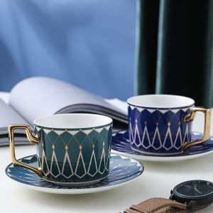 Ceramic Tea Cups and SaucersCappuccino Cups Coffee Cups White Tea Cup SetBritish Coffee Cups