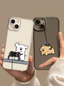Cute Cartoon Couple Apple Phone Cases Miner Dog Design Transparent Silicone Protective Covers for iPhone 15 pro 14 13 11 Max 12 Mini X 8 plus XR XS Anti-Fall