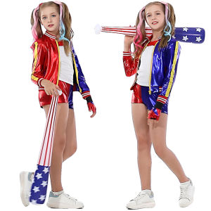 Rabbite Harley Quinn Costume for Kids Adult Suicide Squad Women Halloween Costume Cosplay Fancy Clothing Joker Christmas Costume