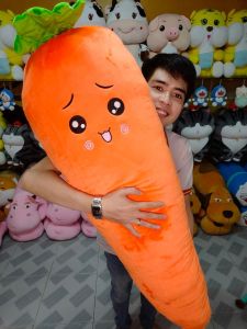 GỐI ÔM DÀI HÌNH CỦ CÀ RỐT SIZE LỚN 1 MÉT 2 VẢI NHUNG MỀM MỊN 100% GÒN MỊN AN TOÀN ẢNH THẬT