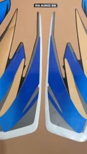 Striping Stiker Yamaha RX KING 1996 Hitam Silver Biru