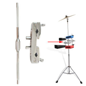 Drum Set ClampTambourines Cowbell Holder Rod Mounting Clamp Bracket with Steel Rod