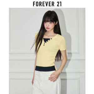 Forever21 | V-neck Color Block T-Shirt