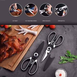 GXY Kitchen Scissors: Multifunctional Stainless Steel Cut Meat & Vegetables BBQ Tool