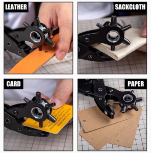 Leather Punch Heavy Duty 6 Hole Punch Multifunction Belt Luggage Products Leather Paper Card Punching Pliers