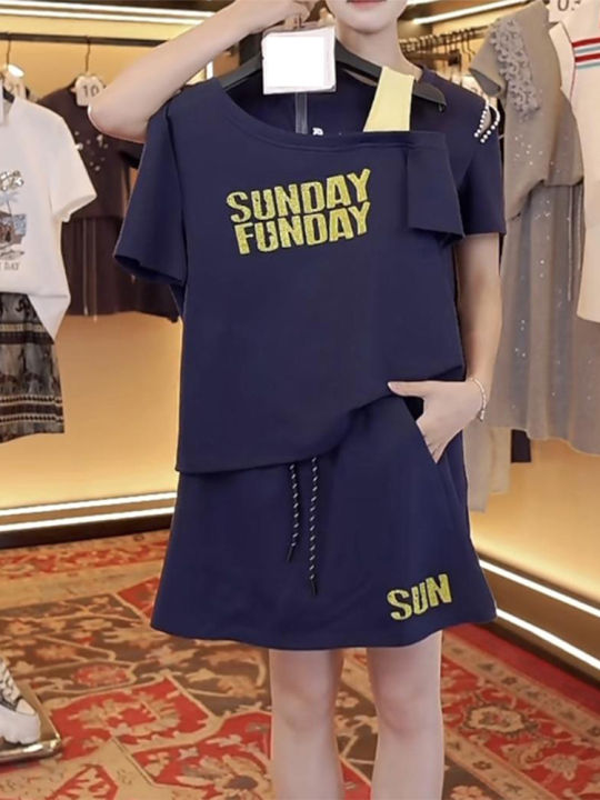 Shalldoer | ชุดแฟชั่นฤดูร้อนสำหรับผู้หญิง 2025 ใหม่ ชุดเสื้อยืดแขนสั้น ...