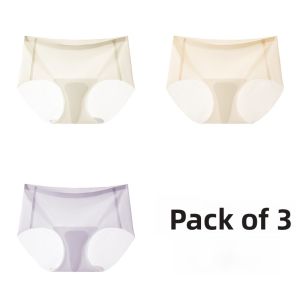 Miiow | MiiOW Ice Silk Cotton Womens Underwear Thin Triangle Briefs Antibacterial Comfortable Summer New Style Seamless Ladies Shorts