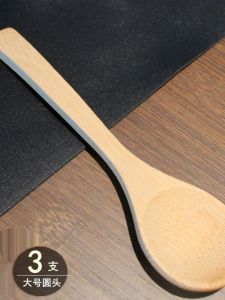 round Head Bamboo Wood Spoons Set for Coffee Honey Dessert Jam Seasoning Soup Kitchen Cooking Utensils Traditional Chinese Chopsticks