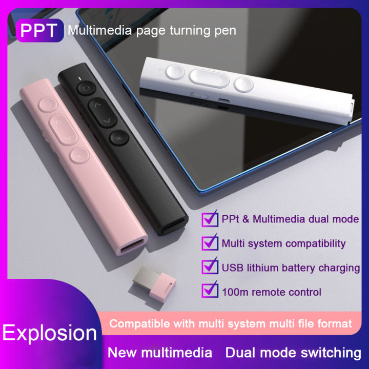 CUGUU 2.4GHz Laser Pointer Wireless Chargeable PowerPoint Clicker ...
