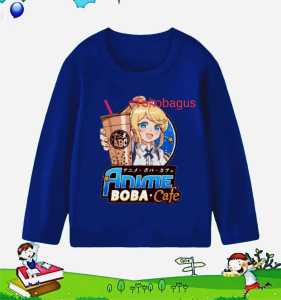 Kaos lengan panjang anak usia 1-12 tahun boba anime gambar DTF printing