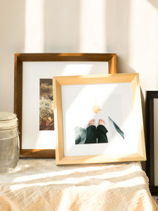 Modern Simple Solid Wood Frame for Wall Hanging Chinese Painting Frame Square Size 7 8 18 24 Inches Customizable Size