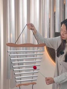 Professional Handheld Energy Swinging Chime - Portable Sound Healing Chimes for Meditation Yoga Sound Bath & Mindfulness High Resonance Bell with Wooden Handle