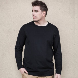 เสื้อทีเชิ้ตผู้ชายอัพไซส์หลวมพิเศษเสื้อผ้าผู้ชายไซส์ใหญ่ davmeo แขนยาวเสื้อสเวตเตอร์ฤดูใบไม้ร่วงคอตตอนแท้ทรงหลวมสไตล์ฮ่องกงคนอ้วน INS ฮิต