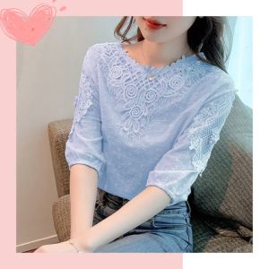 Fenni พร้อมส่ง!!เสื้อผ้าผญสวยๆ ดีเทลดี เสื้อผ้าแฟชั่นคอกลมแขนสั้น เสื้อผ้าแต่งลายลูกไม้ สีสันสวยงามมาก มาเลือกมาชมกันได้เลย