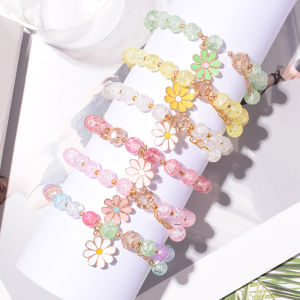 Lovelylife🔥Gelang kristal daisy / gelang rumbai kristal wanita / gelang bunga matahari stroberi / pacar pacar mahasiswa pasangan perhiasan tangan daisy kecil
