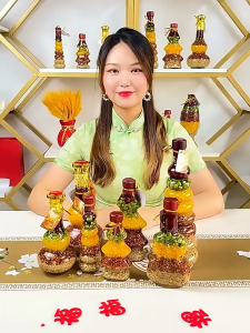 GạoMuối Thần Tài Ngũ Sắc Decor bàn thờ cúng thần tài thu hút tài lộc Ngũ Cốc Bàn Thần Tài Cầu Mùa Màng Bội Thu