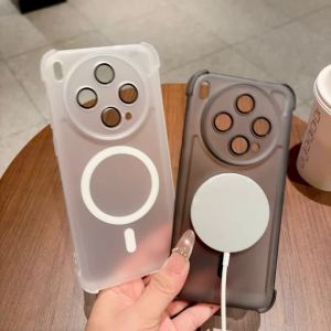 Matte Frosted Shockproof Magnetic Phone Case with Lens Protector For vivo X200 X300 Pro Mini X200s X300s IQOO 13 15 Ultra NEO 11