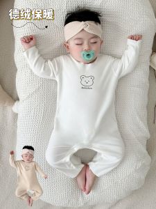 Baby Boy Long Sleeve Romper Autumn Winter Warm Clothing All-in-one Suit Boneless Velvet Comfortable Casual Style Infant Clothes