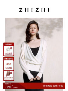 ZhiZhi Womens Full Wool Knitted Cross Design Sweater Elegant Style Loose Fit Long Sleeve V-Neck Autumn Outerwear Air Conditioning