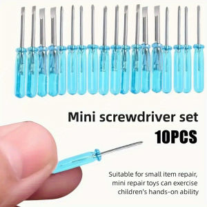 10PCS Transparent Handle Metal Screw Driver Kit Set Mini Small Portable Radish Head Needle Plate Screwdriver Repair Sewing Tools