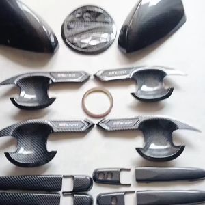 Paket Cover Spion Handle Outer Pintu Tutup Tangki Mobil Rush Gr Sport 2018 - 2024 Carbon