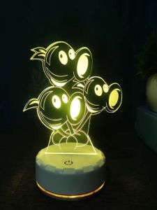 Plants Vs Zombies 3D Small Night Lamp Peripheral Destruction Mushroom Pea Corn Shooter Table Toy Cards Table Lamp
