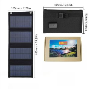 Portable Waterproof Foldable Solar Panel Charger Dual USB Fast Charging for Camping Hiking Outdoor Emergency Phone Power