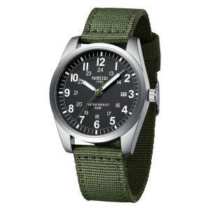 NIBOSI Mens Watches Luminous Hands Clock Luxury Military Sports Calendar Quartz Wristwatch Men Casual Nylon Watch Reloj Hombre