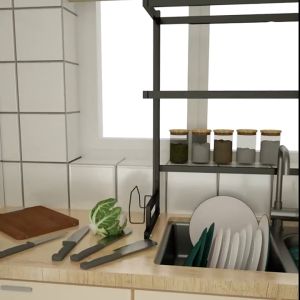 DL Rak Piring Wastafel Rak dapur Rak Cuci Piring Wastafel Rak Cucian Piring Anti Karat