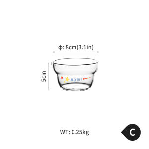 Adorable Cartoon Childrens Heat Resistant Glass Milk Breakfast Measuring Cup with Silicone Bowl Cover Cup Cover for Oats