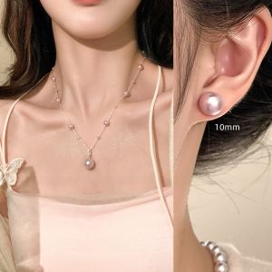 Elegant Rose Pearl Necklace for Women New 2025 Luxury Sensation Clavicle Chain Necklace Alloy Geometric Pattern Fresh out