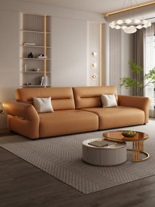 Italian Minimalist Durable Sofa Creamy Style Solid Wood Frame