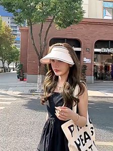 Womens Outdoor Sun Hat Foldable UV Protection Sun Hat Fashionable Large Brim Breathable Hat Topi Matahari
