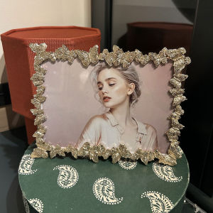 Butterfly Metal Photo Frame 6/7 Inch Creative Decorative Tabletop Luxury High-end Photography Sample Room Decoration Piece