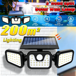 3 Head Solar Lights Outdoor Waterproof Motion Sensor Light 300° Illumination Led Solar Flood Lights Wall Lamp Garden Yard Patio