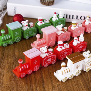 Christmas home decorations small train decorations plastic toys 4 color childrens trains Holiday Birthday Mini