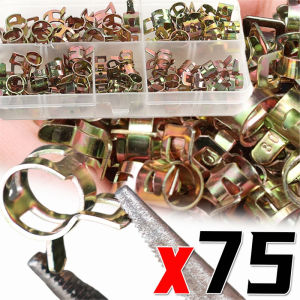 75PCS Car Spring Fuel Hose Fastener Clip Spring Silicon Pipe Clamp For Fuel Water Line Hose Pipe Air Tube Car Replacement Part 6/7/8/9/10mm