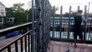Combo 2 trụ khí canhTẶNG 80 Chậu (rọ) đen : linh kiện làm hệ trồng rau khí canh trụ đứng