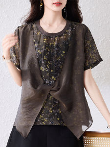 DAIXIANGFEIZI | Cotton Linen Short Sleeve Slimming Moms Layered Tee