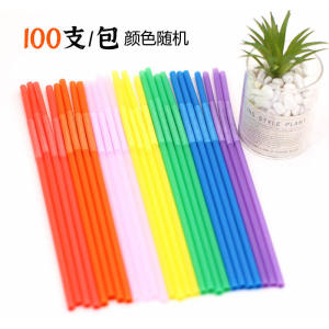 Colorful DIY Handmade Straws One-time Tube Children Kindergarten Straw Painting Creative Bendable Adhesive Blowing Art