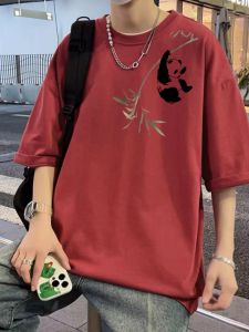 Áo Thun Cotton Tay Ngắn Mùa Hè Dáng Rộng Cổ Tròn in Họa Tiết 3D Thường Ngày Cho Nam