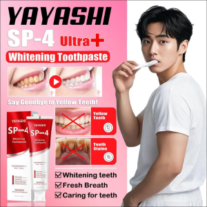 YAYASHI Pasta Gigi Pemutih SP-4 Probiotik - Whitening Gigi Cepat Hilangkan Karang & Noda Kuning dengan Niacinamide Segarkan Nafas Tahan Lama + Perawatan Mulut Lengkap